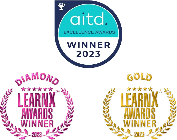 AITD Excellence Awards winner 2023, and LearnX Diamond and Gold winners 2023
