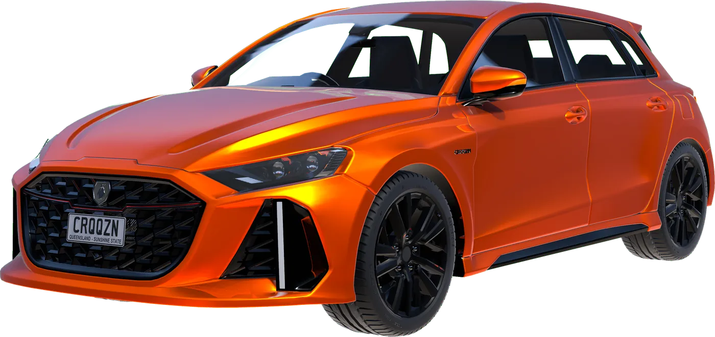 The orange Croozn car