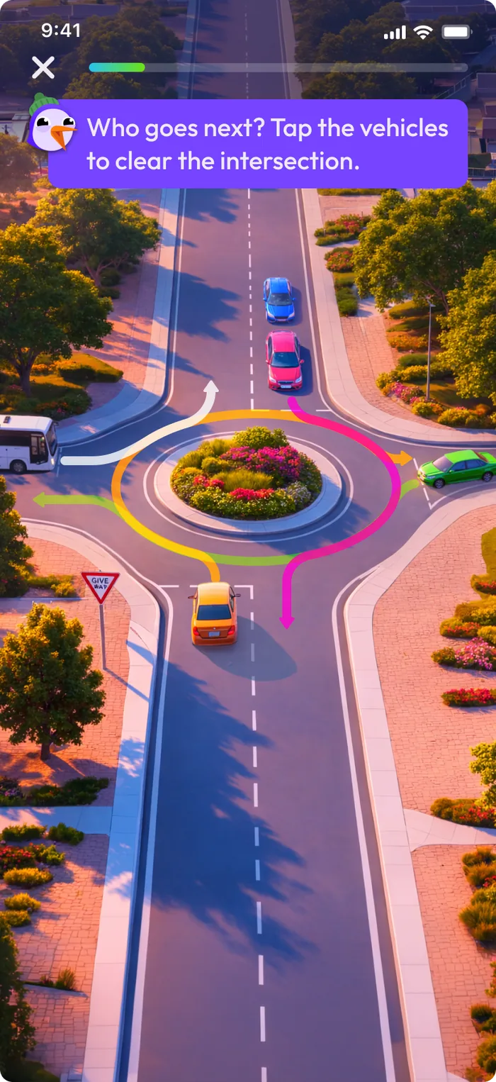 The Croozn daily game: who goes next at a roundabout?
