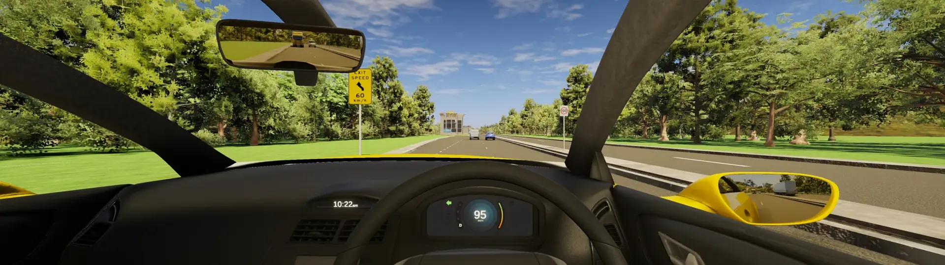A no right turn sign from the driver&rsquo;s seat