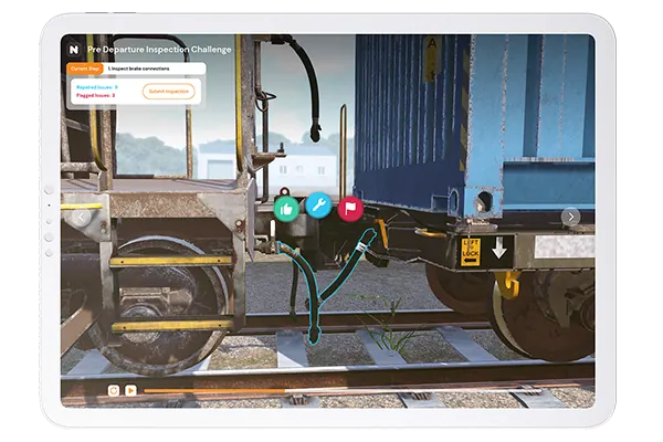 A Digital Guide for a wagon procedure on a tablet