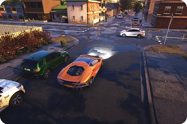 An ultra high powered vehicle in a 3D scene